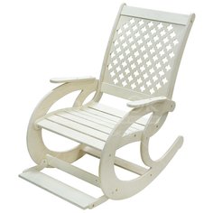 Кресло-качалка Дачное, белое, 100 кг