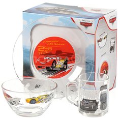 Набор детской посуды 3 шт, Тачки, Luminarc, 18C2048-CARS3P