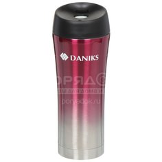 Термокружка нержавеющая сталь, 0.45 л, Daniks, вишневая, SL-NT015-met-crims