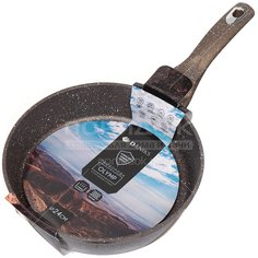 Сковорода алюминий, 24 см, антипригарное покрытие, Daniks, Гранит Олимп, коричневая, DFP-24-BR-IND, индукция