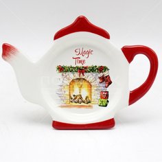 Подставка для чайных пакетиков, доломит, фигурная, белая, Daniks, Magic time