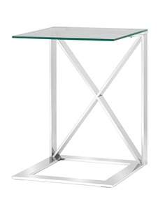 Приставной столик кросс (stoolgroup) серебристый 40x55x40 см.