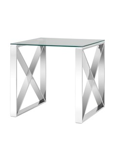 Журнальный стол кросс (stoolgroup) серебристый 55x55x55 см.