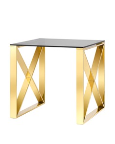Журнальный стол кросс (stoolgroup) золотой 55x55x55 см.