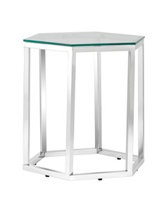 Журнальный стол гекс (stoolgroup) серебристый 49x50x42 см.