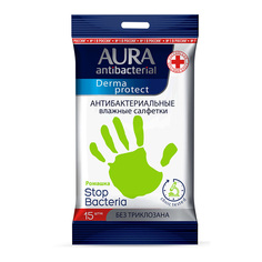 Derma Protect Влажные салфетки антибактериальные АЛОЭ Aura