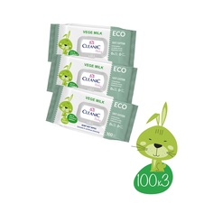 Влажные салфетки детские 0+ ECO BABY VEGE MILK big-pack Cleanic