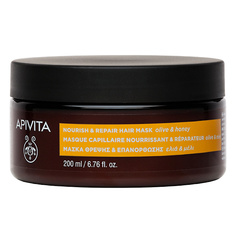 Питательная и восстанавливающая маска для волос с оливой и медом 200 МЛ Apivita
