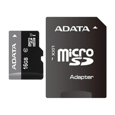 Карта памяти ADATA Premier 16Gb microSDHC Class 10 UHS-I U1 + SD adapter AUSDH16GUICL10-RA1