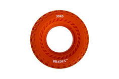 Кистевой эспандер 30 кг, круглый с протектором, оранжевый (Resistance bands 60 LB) Bradex