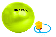 Мяч для фитнеса «ФИТБОЛ-75» Bradex SF 0721 с насосом, салатовый (Fitness Ball 75 сm with pump. Pantone number 382C.)