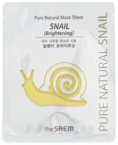 Маска тканевая улиточная (сияние) The Saem Pure Natural Mask Sheet Snail Brightening 20мл