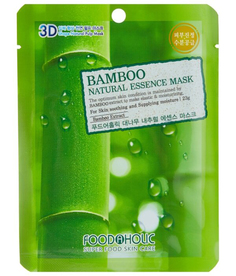 FoodaHolic Тканевая 3D маска с бамбуком FoodaHolic Bamboo Natural Essence Mask, 23 мл