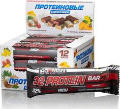 Батончик Айронмен 32 % Protein Bar. Фруктовый 50 гр 12 шт Ironman