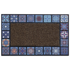 Коврики припороговые на резиновой основе коврик ATTRIBUTE Mosaic Quadro 45х75см синий резина, полипропилен