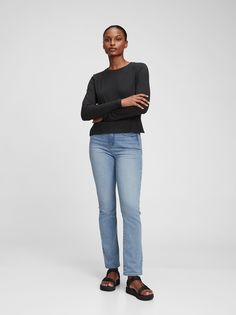 Джинсы Straight с высокой посадкой GAP