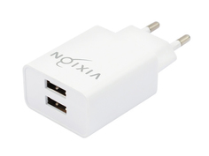 Зарядное устройство Vixion L7c 2xUSB 2.1A + кабель Type-C 1m White GS-00006355