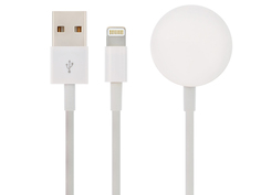 Аксессуар Кабель зарядки Vixion K24 2 в 1 для APPLE Watch 1/2/3/4/5/6/SE + Lightning 1m White GS-00023682