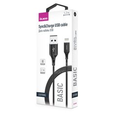 Кабель USB, OLMIO, Basic, Apple Lightning, 2.1 А, 1.2 м, черный, 041649