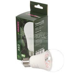 Лампочка светодиод. FITO LED A60 9W E27 220V 60*118мм для растений AI-2605002 Grandy
