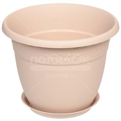 Горшок для цветов пластик, 10 л, 31х24.4 см, латте, Idea, Рябина, М 3058