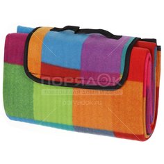 Коврик для пикника 150х135 см, флис, с ручками, Green Days, Квадраты, CA3314-779.STD, разноцветный