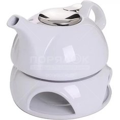 Чайник заварочный керамика, 0.95 л, с ситечком, Loraine, 30647, белый