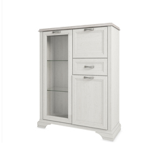 Шкаф с витриной monako 1v2d1s (анрэкс) белый 104x131x37 см.