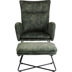 Кресло + пуф leeds (kare) зеленый 71x99x80 см.