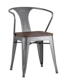 Стул tolix arm wood (stoolgroup) серебристый 39x79x39 см.