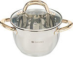 Кастрюля с крышкой Daniks Мадрид Gold SD-322G 4.7 л