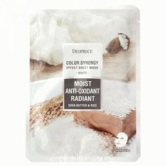 Маска тканевая на основе масла ши и рисовой воды DEOPROCE COLOR SYNERGY EFFECT SHEET MASK WHITE 20g 20гр