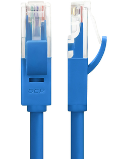 Сетевой кабель GCR UTP 24AWG cat.5e RJ45 T568B 0.3m Blue GCR-LNC01-0.3m