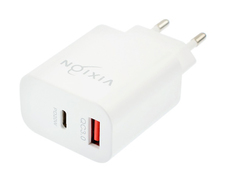 Зарядное устройство Vixion L16 1xUSB 3A + 1xType-C Power Delivery 20W White GS-00015699