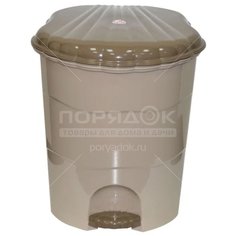 Контейнер для мусора пластик, 7 л, круглый, педаль, плавающая крышка, латте, капучино, Violet, 150720