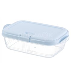 Контейнер пищевой пластик, 0.9 л, голубой, прямоугольный, Violet, Push, 4920933