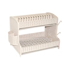 Сушилка для посуды, пластик, 2 яруса, слоновая кость, Violet, Ротанг, 270226