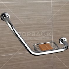 Поручень для ванны Frap F1719 с мыльницей хром, 48 см