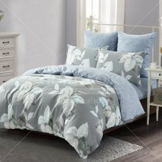 Постельное белье евростандарт, простыня 230х250 см, 2 наволочки 70х70 см, 2 наволочки 50х70 см, пододеяльник 200х220 см, Karteks, 100% хлопок, сатин, КВ489