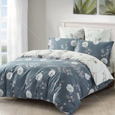 Постельное белье евростандарт, простыня 230х250 см, 2 наволочки 70х70 см, 2 наволочки 50х70 см, пододеяльник 200х220 см, Karteks, 100% хлопок, сатин, КВ481