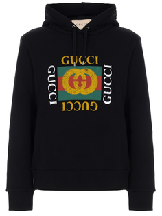 Худи хлопковое с принтом Gucci