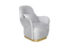 Кресло велюровое кремовое (garda decor) бежевый 85x88x80 см.