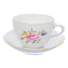 Набор чайных пар цветочный мотив (dubi) белый