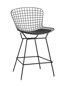 Стул полубарный с низкой спинкой bertoia (stoolgroup) черный 53x94x68 см.