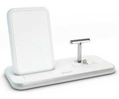 Беспроводное зарядное устройство ZENS Stand+Dock Aluminium Wireless Charge белый