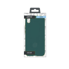 Чехол клип-кейс PERO LIQUID SILICONE для Apple iPhone 11 Pro Max темно-зеленый ПЕРО