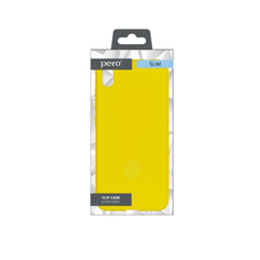 Чехол клип-кейс PERO LIQUID SILICONE для Apple iPhone 7/8/SE2 желтый ПЕРО