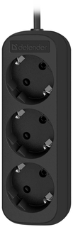 Удлинитель Defender M318 1.8м, 3 розетки (99321) Black