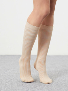 Хлопковые высокие носки в рубчик Gate31