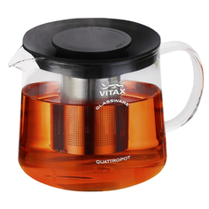 Чайники заварочные чайник заварочный 4в1 VITAX Warkworth 1500мл круглый термостекло, пластик, нерж.сталь